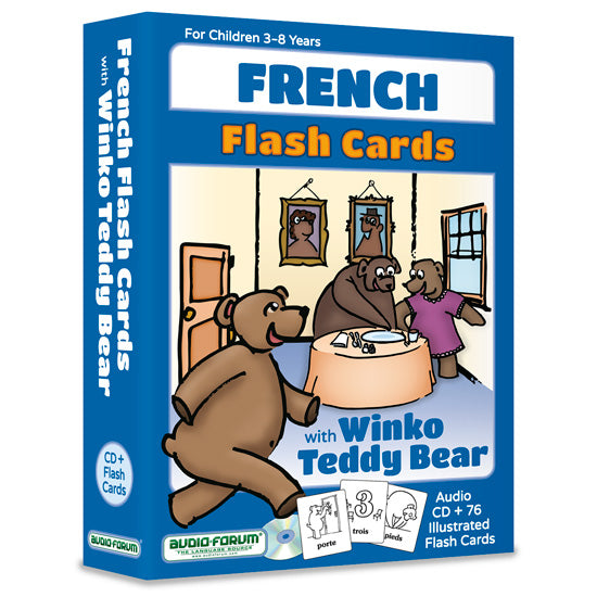 French Flash Cards with Winko Teddy Bear  (CD/Flash Cards)