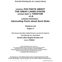 US Geography - Great Lakes Region  (Gr. 4-6)
