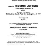 Phonics Activity Books - Short Vowels (Gr. K-2)
